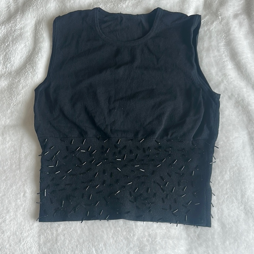 Black Going-out Top with Embellishments